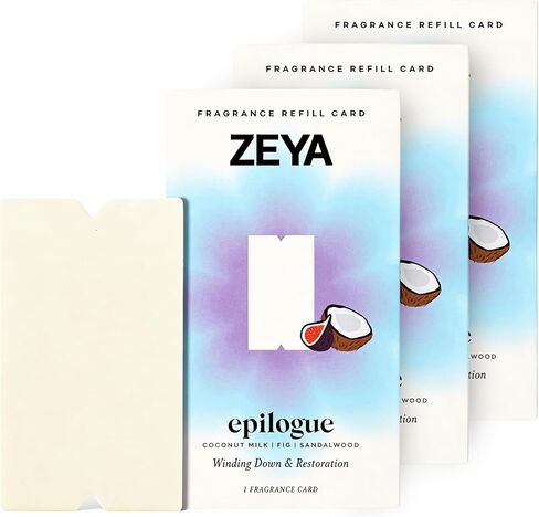 ZEYA - Welcome Fragrance Card Refills - for Portable Diffuser, BlackBerry Grapefruit Vetiver Scent for Home, Office & Car - 3 Pack in Kuwait