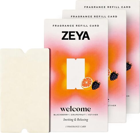 ZEYA - Welcome Fragrance Card Refills - for Portable Diffuser, BlackBerry Grapefruit Vetiver Scent for Home, Office & Car - 3 Pack in Kuwait