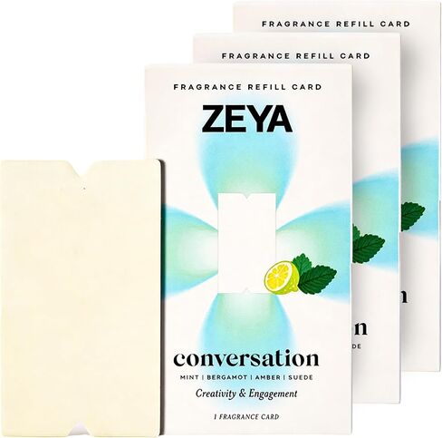 ZEYA - Welcome Fragrance Card Refills - for Portable Diffuser, BlackBerry Grapefruit Vetiver Scent for Home, Office & Car - 3 Pack in Kuwait