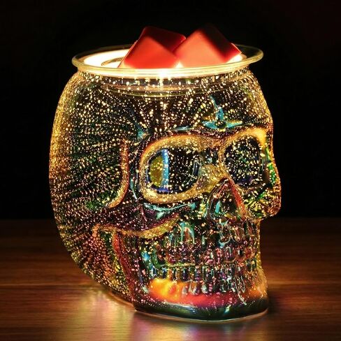 Skull Wax Melt Warmer Electric, Gothic Home Decor Night Light, Wax Burner for Scented Wax, Unique 3D Rainbow Skull Gifts in Saudi Arabia