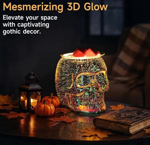 Skull Wax Melt Warmer Electric, Gothic Home Decor Night Light, Wax Burner for Scented Wax, Unique 3D Rainbow Skull Gifts in Saudi Arabia