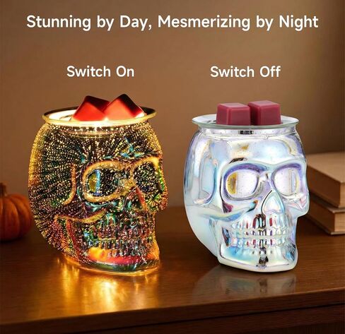 Skull Wax Melt Warmer Electric, Gothic Home Decor Night Light, Wax Burner for Scented Wax, Unique 3D Rainbow Skull Gifts in Saudi Arabia