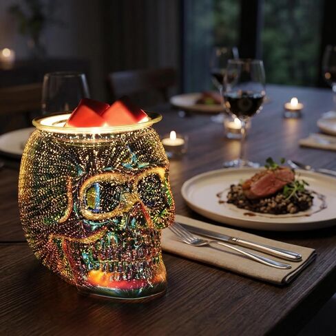 Skull Wax Melt Warmer Electric, Gothic Home Decor Night Light, Wax Burner for Scented Wax, Unique 3D Rainbow Skull Gifts in Saudi Arabia