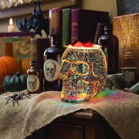 Skull Wax Melt Warmer Electric, Gothic Home Decor Night Light, Wax Burner for Scented Wax, Unique 3D Rainbow Skull Gifts in Saudi Arabia