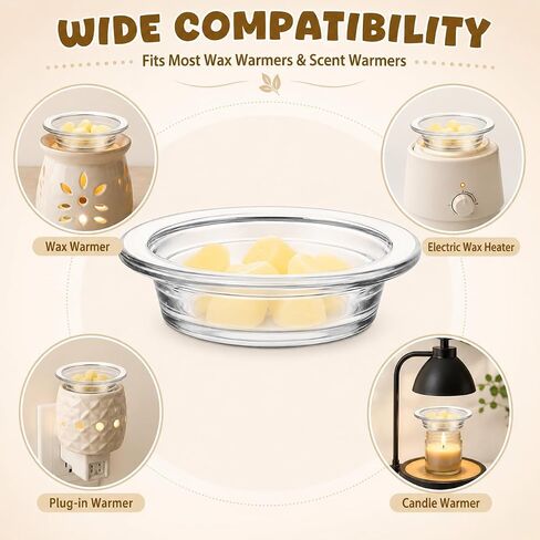 Replacement Wax Warmer Dish, Glass Transparent Aromatherapy Essential Oil Diffuser Dishes for Home, Office, or Meditation (2pcs 4.5inch) in Saudi Arabia