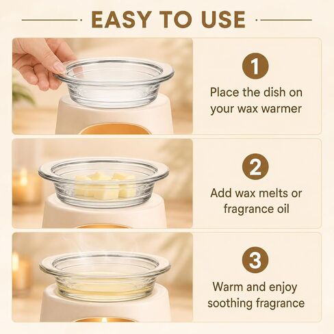 Replacement Wax Warmer Dish, Glass Transparent Aromatherapy Essential Oil Diffuser Dishes for Home, Office, or Meditation (2pcs 4.5inch) in Saudi Arabia