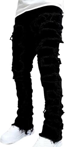 Mens Designer Jeans Vintage Skinny Rhinestone Bling Jeans Y2k Slim Fit Denim Pants Streetwear in Saudi Arabia