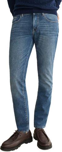Men's AMS Slim Jeans – Mid Rise, Slim Silhouette, Tailored Fit in Kuwait