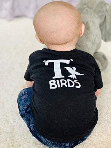 T Birds t-Shirt Child Boys Shirt Greaser Black Shirt Tshirt Black Lightning Rocker 1950s 50s Movie 18M to Youth XL Sock hop Dance Music in Saudi Arabia