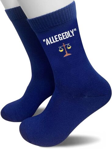 "Allegedly Legal Crew Socks - Justice Scale Socks for Lawyers, Legal Pros & Enthusiasts | Funny Law Gift.(102) in Saudi Arabia