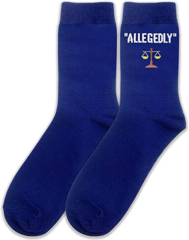 "Allegedly Legal Crew Socks - Justice Scale Socks for Lawyers, Legal Pros & Enthusiasts | Funny Law Gift.(102) in Saudi Arabia