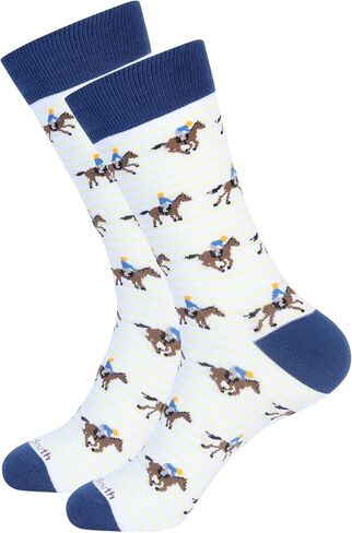 Barrel Down South Derby Men's Fashion Dress Socks - Funny Novelty Unique Gift - Gift For Horse Lovers - Kentucky Horse Racing in Saudi Arabia