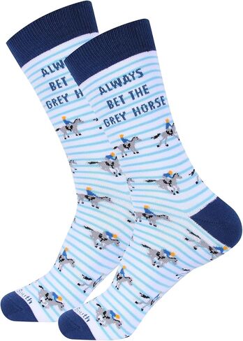 Barrel Down South Derby Men's Fashion Dress Socks - Funny Novelty Unique Gift - Gift For Horse Lovers - Kentucky Horse Racing in Saudi Arabia