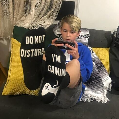 Do Not Disturb I'm Gaming Socks 3 Pairs Assort Mens Novelty Sock Gifts for Dad Young Teen in Kuwait