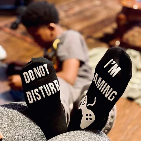 Do Not Disturb I'm Gaming Socks 3 Pairs Assort Mens Novelty Sock Gifts for Dad Young Teen in Kuwait