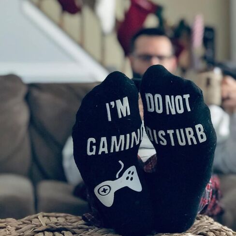 Do Not Disturb I'm Gaming Socks 3 Pairs Assort Mens Novelty Sock Gifts for Dad Young Teen in Kuwait