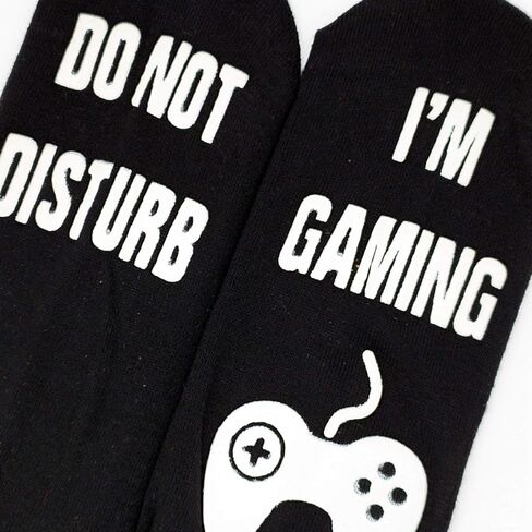 Do Not Disturb I'm Gaming Socks 3 Pairs Assort Mens Novelty Sock Gifts for Dad Young Teen in Kuwait