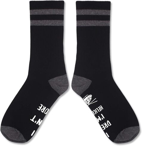 I Don’t Snore I Dream I’m A Helicopter Socks, Black Crew Socks for Men, Birthday Fathers Day Christmas Gifts for Men Dad Boyfriend Husband, Mens Gifts Ideas. (153) in Kuwait