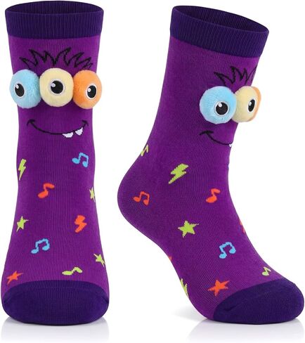 Crazy Socks for Kids 3D Eyes Monster Silly Wacky Socks for Boys Girls Funny Birthday Christmas Gift in Saudi Arabia
