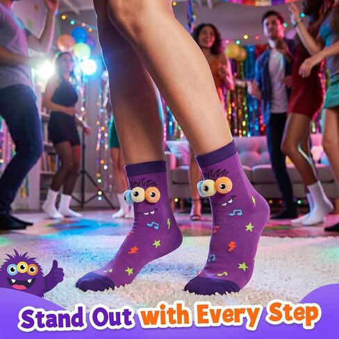 Crazy Socks for Kids 3D Eyes Monster Silly Wacky Socks for Boys Girls Funny Birthday Christmas Gift in Saudi Arabia