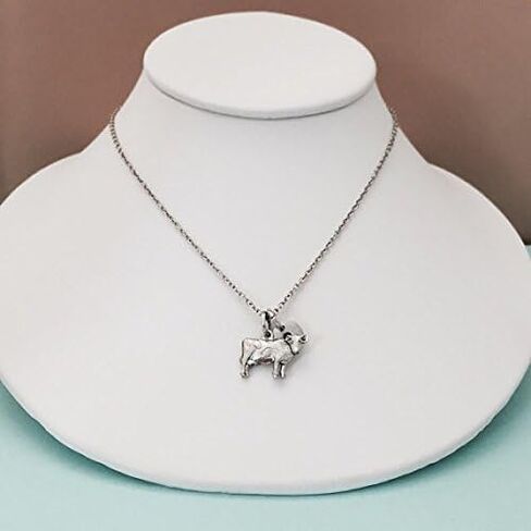 Cow necklace, cow charm, animal necklace, farm animal, personalized necklace, initial necklace, monogram, initial charm in Kuwait