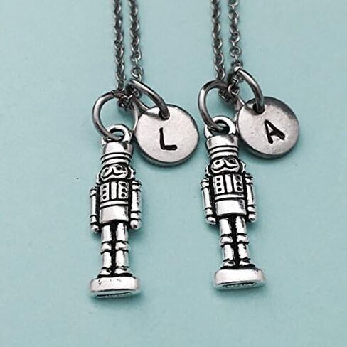 Best friend necklace, nutcracker necklace, Christmas necklace, bff necklace, sister, friendship jewelry, personalized, initial, monogram in Kuwait