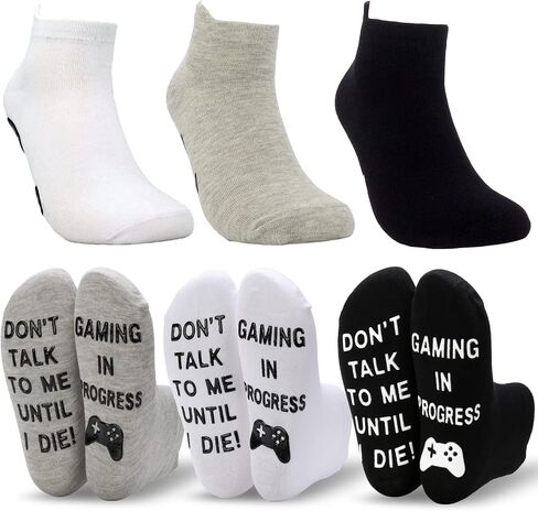 Do Not Disturb I'm Gaming Socks 3 Pairs Assort Mens Novelty Sock Gifts for Dad Young Teen in Kuwait