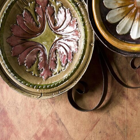 SEI Furniture - Marinci Scattered Italian Plates Wall Art - Transitional Design, Multi Metal - Fully Assembled - Ideal for Living Room, Bedroom (WS9435) in Saudi Arabia