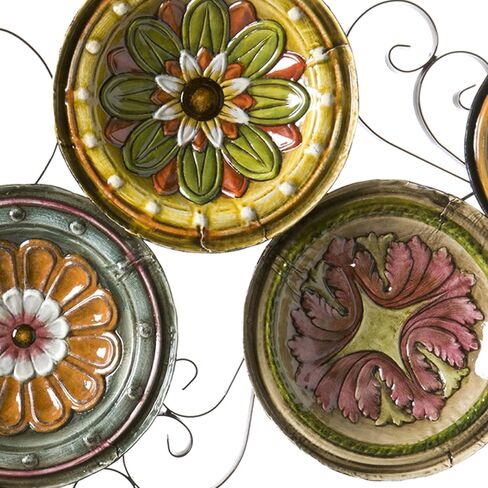 SEI Furniture - Marinci Scattered Italian Plates Wall Art - Transitional Design, Multi Metal - Fully Assembled - Ideal for Living Room, Bedroom (WS9435) in Saudi Arabia