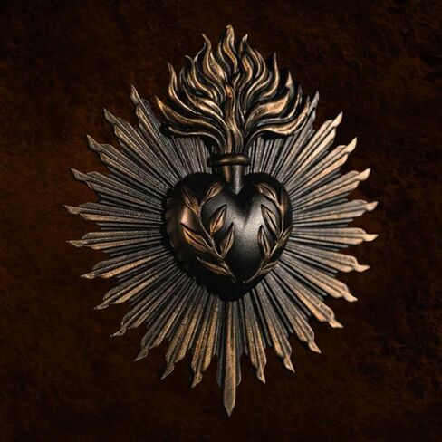 MagiDeal Sacred Hearts Wall Plaque,Sacrament Ornament,Art Home Gothic Statue Wall Hanging Sculpture for Hotel Porch Entrance Household, Black in Saudi Arabia