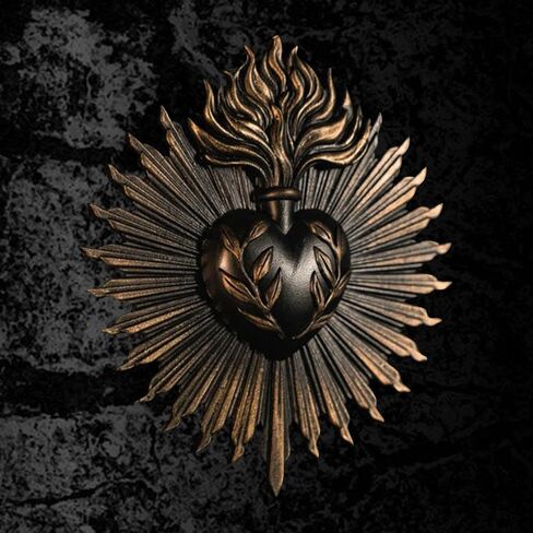 MagiDeal Sacred Hearts Wall Plaque,Sacrament Ornament,Art Home Gothic Statue Wall Hanging Sculpture for Hotel Porch Entrance Household, Black in Saudi Arabia