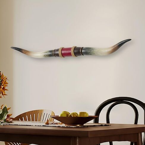 A,Longhorn wall Decor, Long Horns wall Decor, Vintage Red Copper Studs, Faux Taxidermy Handmade Simulation Steer Horns Farmhouse Decor Wall, 41 Inches Cow Horns in Saudi Arabia