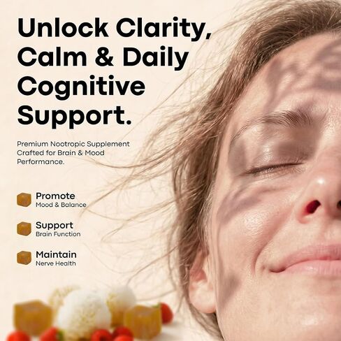 Lion’s Mane Mushroom Gummies – 1000mg Fruiting Body Extract per Serving – Brain & Focus Support – Daily Nootropic – Vegan, Low Sugar, Non-GMO – 60 Ct in Kuwait