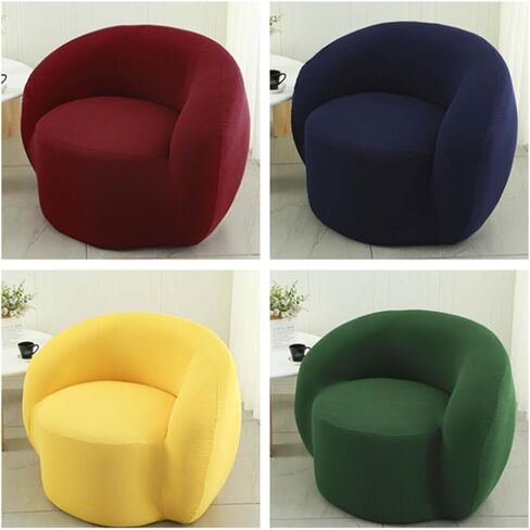 Stretch Swivel Barrel Chair Sofa Cover Slipcovers Mid Century Modern Accent Chair Modern Curved Cover for Home Hotel Office Cafe Furniture Protector in Saudi Arabia