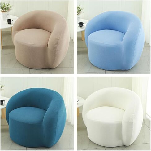 Stretch Swivel Barrel Chair Sofa Cover Slipcovers Mid Century Modern Accent Chair Modern Curved Cover for Home Hotel Office Cafe Furniture Protector in Saudi Arabia
