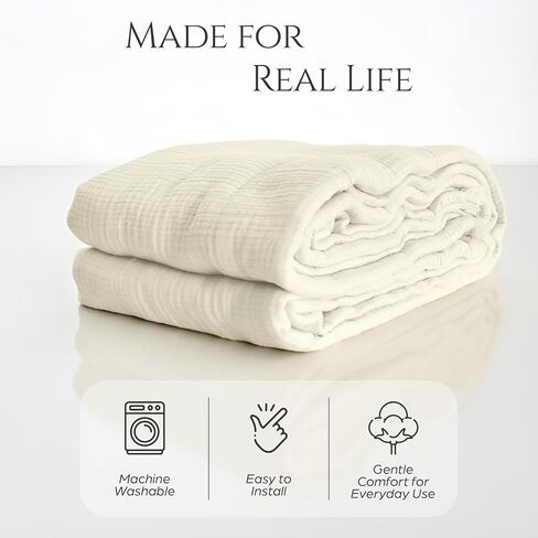Cloud Like Sofa Cover %100 Pure Cotton, Gauze Couch Covers for Sectional, 3 Seater, 4 Seater Sofa, Extra Large 4 Layered Muslin Natural Fabric, Washable Couch Cover (Cream, 95x150" / 240x380 cm) in Saudi Arabia