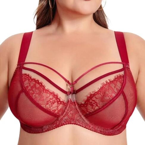 حمالة صدر زائد الحجم مع سلسلة underwire زوجة نصف كوب من الدانتيل برا غير مبطنة غير مبطنة in Kuwait