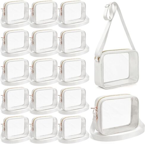 Abbylike Clear Crossbody Bags Bulk Stadium Approved Adjustable Strap Transparent Purse for Women Soccer Game Day in Kuwait