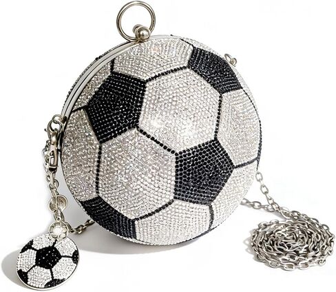 Rhinestone Soccer Ball Purse with Detachable Chain, Bling World Cup 2026 Souvenir Gift Crossbody Bag in Kuwait