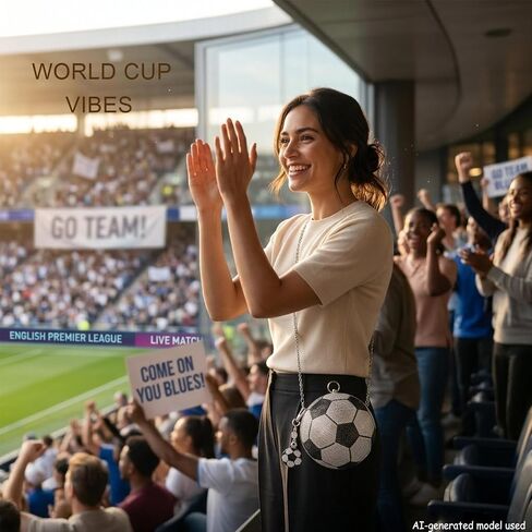 Rhinestone Soccer Ball Purse with Detachable Chain, Bling World Cup 2026 Souvenir Gift Crossbody Bag in Kuwait