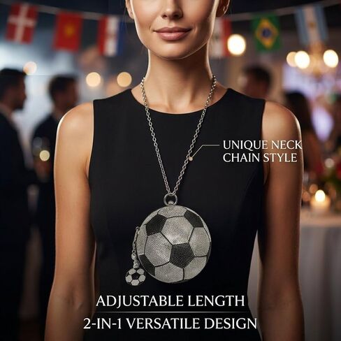 Rhinestone Soccer Ball Purse with Detachable Chain, Bling World Cup 2026 Souvenir Gift Crossbody Bag in Kuwait