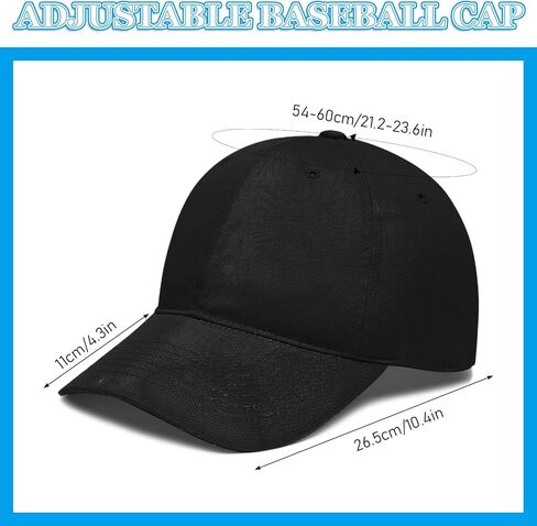24 Pack Blank Baseball Caps Bulk, Plain Trucker Hats Adjustable Back Strap for Men Women Outdoor Sports Solid Color, Black in Kuwait
