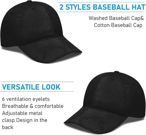 24 Pack Blank Baseball Caps Bulk, Plain Trucker Hats Adjustable Back Strap for Men Women Outdoor Sports Solid Color, Black in Kuwait