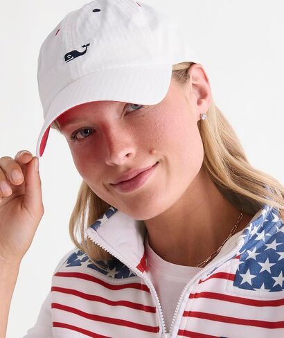 vineyard vines Harbor Seersucker Baseball Hat, White, OS in Kuwait