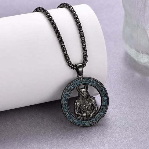 Anubis Ankh Necklace 925 Sterling Silver Egyptian Turquoise Necklaces for Women Men Egyptian Jewelry Gift in Saudi Arabia