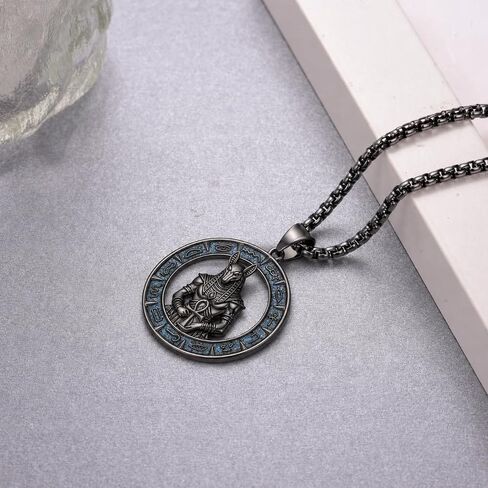 Anubis Ankh Necklace 925 Sterling Silver Egyptian Turquoise Necklaces for Women Men Egyptian Jewelry Gift in Saudi Arabia