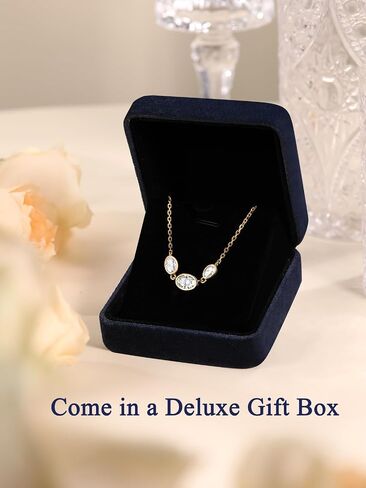 CYW Sapphire/Emerald/Moissanite Three Stone Bezel Choker Necklace for Women, Really Authentic Solid 925 Sterling Silver, 16"-17" Adjustable, Birthday Anniversary Valentines Mothers Day Gift in Saudi Arabia