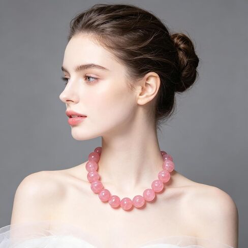 Chunky Beaded Necklaces for Women Colorful Bead Choker Necklace Trendy Adjustable Boho Collar Statement Necklace Handmade Summer Beach Jewelry in Kuwait