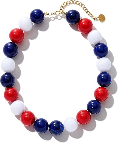 Chunky Beaded Necklaces for Women Colorful Bead Choker Necklace Trendy Adjustable Boho Collar Statement Necklace Handmade Summer Beach Jewelry in Kuwait