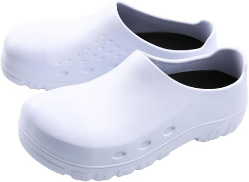 Eliogn Non Slip Chef Shoes Men Women Steel Toe Safety Clogs Waterproof Oil Resistant Slip Resistant Comfortable Kitchen Work Shoes for Restaurant Food Service Nursing in Saudi Arabia